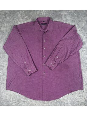 Geoffrey Beene Men's Dress Shirt 18 34/35 Classic Fit No Iron Purple